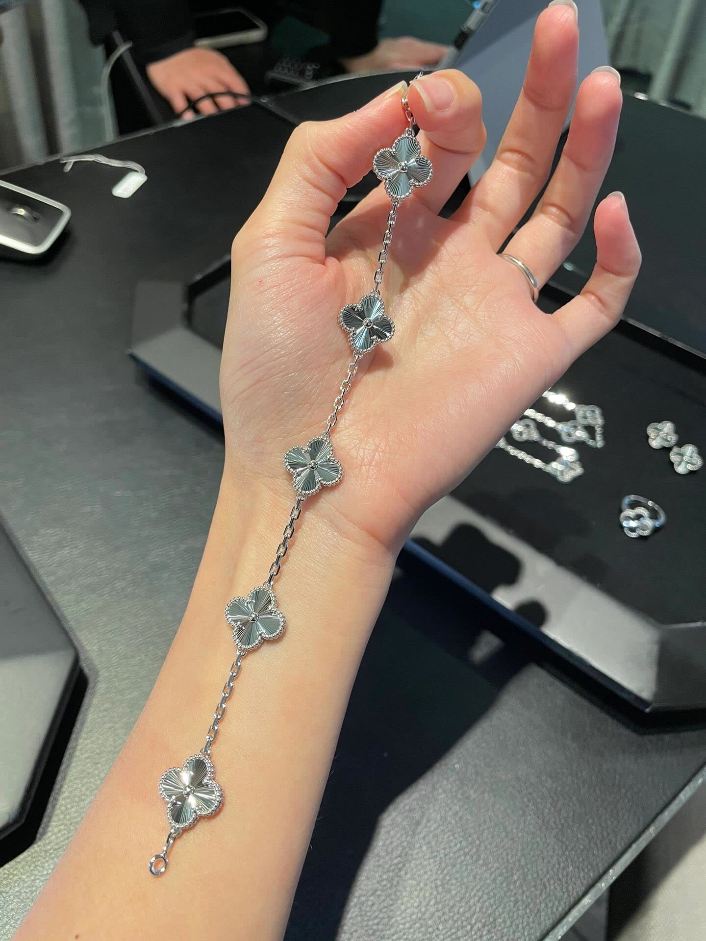 Van Cleef & Arpels Alhambra Silver Necklace Van Cleef & Arpels Alhambra Silver Necklace